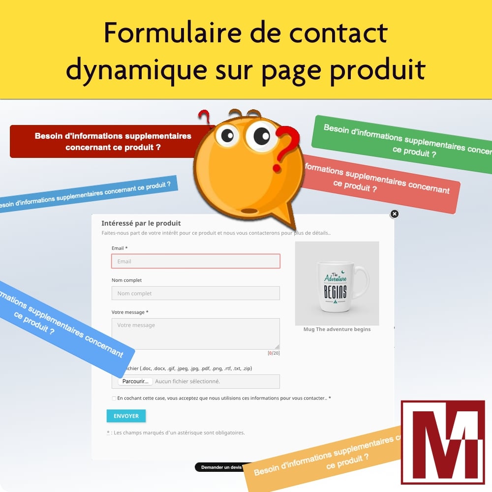 Affichez un formulaire de contact dynamique sur page produit