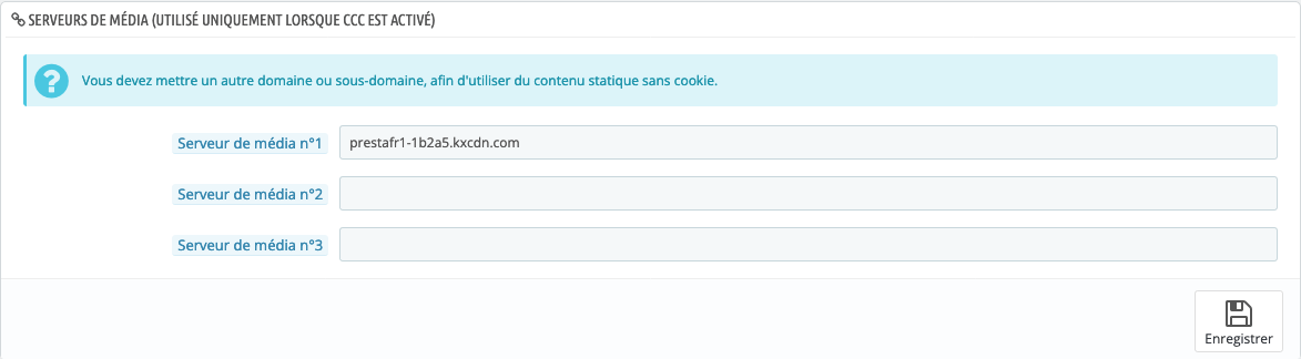 Serveurs de media PrestaShop